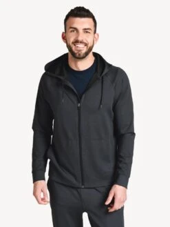 Rhone Men’s Spar Tactel Full Zip Hoodie -ST.BERNARD 100076 BLACKHEATHERalt4