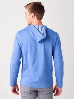 Mizzen+Main Men's Light Blue Heather Fairway Hooded Henley -ST.BERNARD 1PO 0178xLIGHTBLUEHEATHERxAlt3 29097158