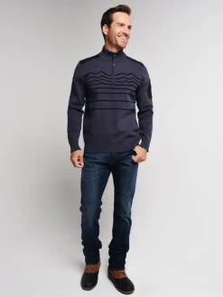 Obermeyer Men's Quarter-Zip Tera Sweater -ST.BERNARD 26014 ebonyalt1