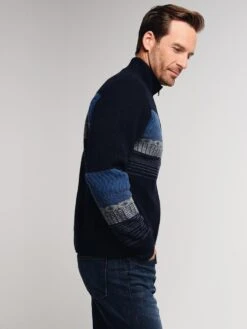 Obermeyer Men's Textured Half-Zip Sweater -ST.BERNARD 26018 nocturnalbluealt2