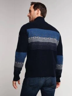 Obermeyer Men's Textured Half-Zip Sweater -ST.BERNARD 26018 nocturnalbluealt3