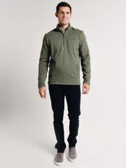 Southern Tide Men's Sweater Fleece 1/4 Zip -ST.BERNARD 3950 duckgreenalt1