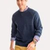 Southern Tide Men's Cliff Cottage Two-Tone Fleece Pullover -ST.BERNARD 4468 truenavy