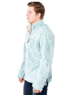 Frosty Tipped Pullover With A 1/4 Zip By True Grit -ST.BERNARD 61m65ftp aquaalt2