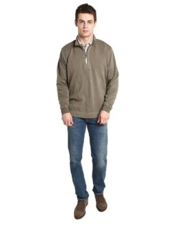 True Grit Men's Cashmere Heather Fleece 1/4 Zip Pullover -ST.BERNARD 71m19tft jeepalt3