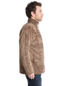 True Grit Men's Luxe Fleece Stripe Pullover -ST.BERNARD 71m33lfs brownalt1