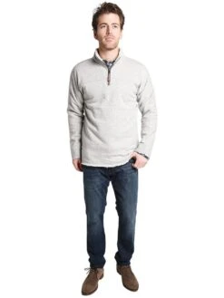 True Grit Men's Heather Fleece & Faux Fur Pullover -ST.BERNARD 71m57bhf heathergreyalt3