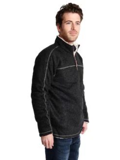 True Grit Men's Melange & Sherpa Pullover -ST.BERNARD 71m92csb blackalt1