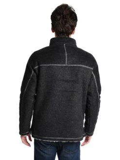 True Grit Men's Melange & Sherpa Pullover -ST.BERNARD 71m92csb blackalt2