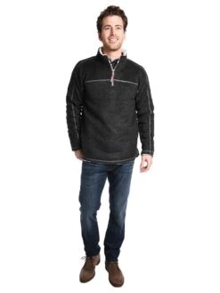 True Grit Men's Melange & Sherpa Pullover -ST.BERNARD 71m92csb blackalt3