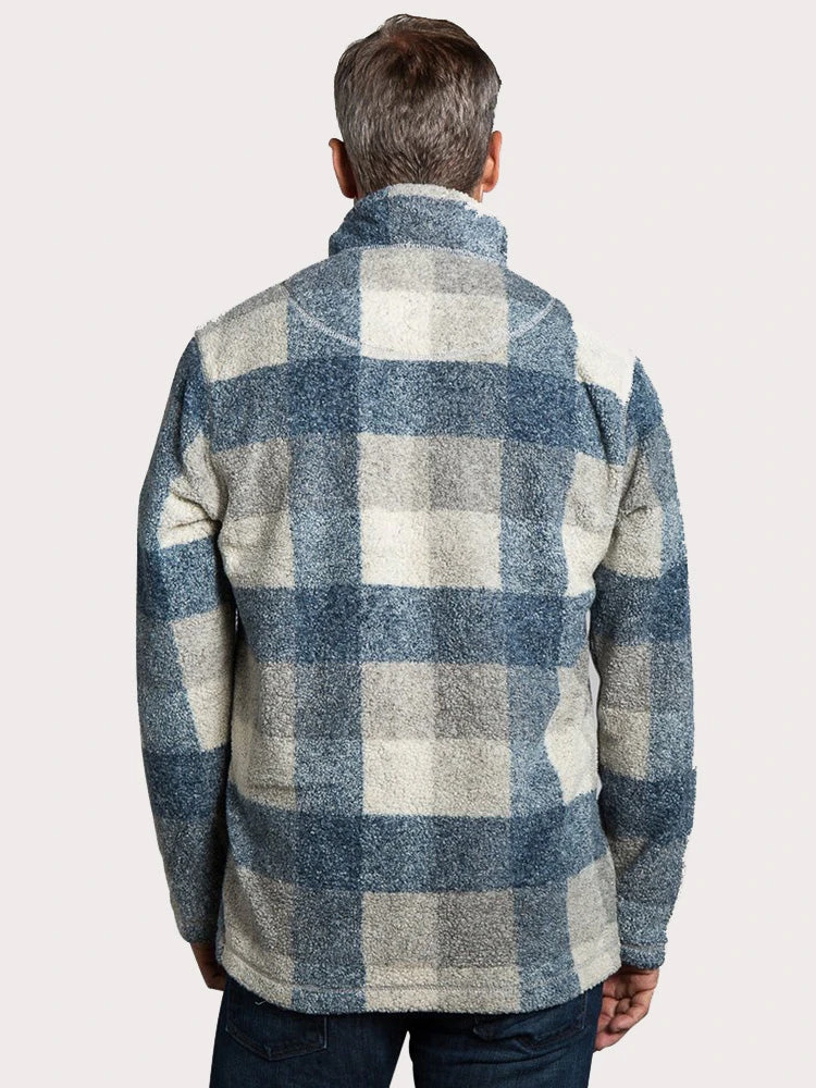 True Grit Men's Melange Square Plaid 1/4 Zip Pullover 5 True Grit Men's Melange Square Plaid 1/4 Zip Pullover - Image 3