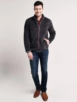 True Grit Men's Big Sky Fleece Zip Jacket -ST.BERNARD 81m56bsf softblackalt1