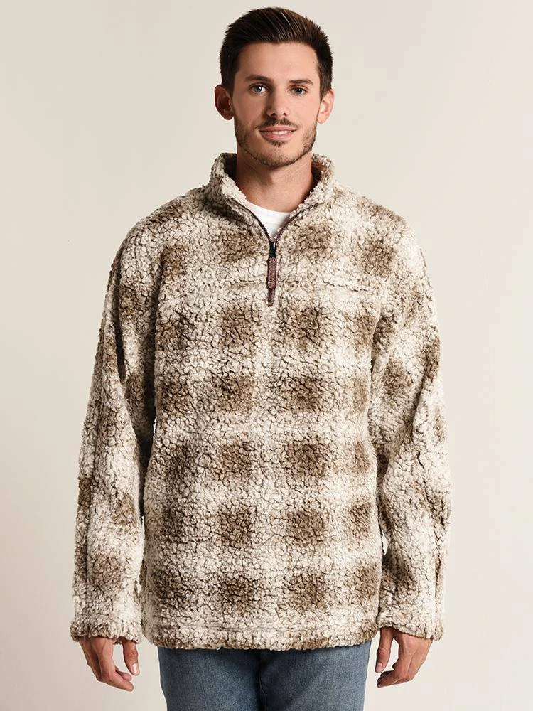 True Grit Men's Tip Shearling Box Plaid 1/4 Zip Pullover 3 True Grit Men's Tip Shearling Box Plaid 1/4 Zip Pullover