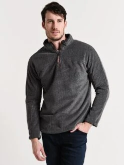 True Grit Men's Herringbone Fleece 1/4 Zip Pullover