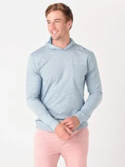 Johnnie-O Men's Gunnar Striped Long Sleeve Hooded T-Shirt -ST.BERNARD JMLT2440xLAGUNABLUExPrimary 31774700