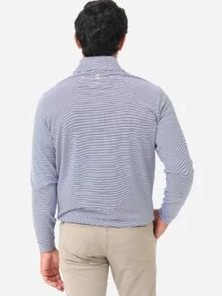 Peter Millar Men's Perth Mini Stripe Quarter Zip Sweater -ST.BERNARD ME0CEK40ExPURPLE2WHITExAlt2 78339975