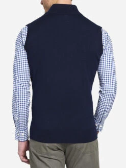 Peter Millar Men's Crown Soft Quarter-Zip Vest -ST.BERNARD ME0S54xNAVYxAlt2 90364715
