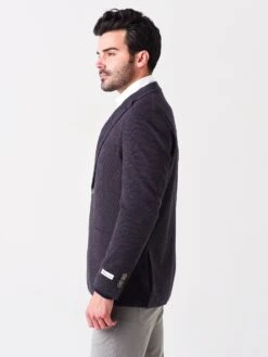 Peter Millar Crown Men's Houndstooth Knit Soft Jacket -ST.BERNARD MF21J01xCHESTNUTxAlt2 48964726