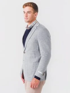 Peter Millar Crown Men's Birdseye Knit Soft Jacket -ST.BERNARD MF21J03xBRITISHGREYxAlt2 48699701