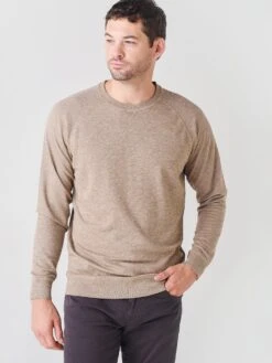 Peter Millar Crown Men's Interlock Jaspe Crew -ST.BERNARD MF21K44xCEDARxPrimary 45006542