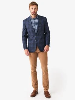 Peter Millar Crown Crafted Men's Stanley Windowpane Soft Jacket -ST.BERNARD MF22XJ05xBALTICBLUExAlt2 81127053