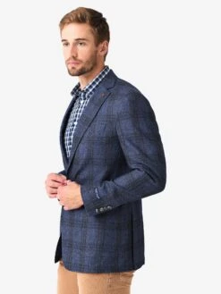Peter Millar Crown Crafted Men's Stanley Windowpane Soft Jacket -ST.BERNARD MF22XJ05xBALTICBLUExAlt3 81127055