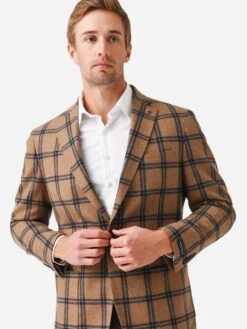 Peter Millar Crown Crafted Men's Grove Windowpane Soft Jacket