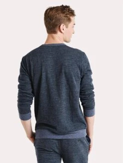 Faherty Brand Dual Knit Crew -ST.BERNARD MKF1814 NAVYalt2