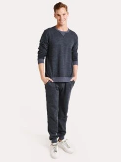 Faherty Brand Dual Knit Crew -ST.BERNARD MKF1814 NAVYalt3