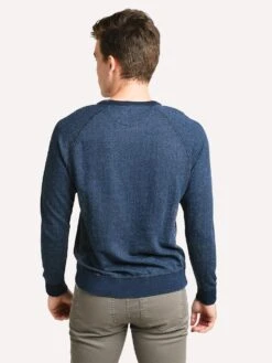 Faherty Brand Men's Logo Crew Sweatshirt -ST.BERNARD MKF1907 INDIGOalt2