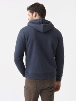 Faherty Brand Men's High Pile Fleece Zip Hoodie -ST.BERNARD MKH2201xNAVYMELANGExAlt4 82505601