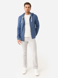 Faherty Brand Men's Surf Waffle Zip Hoodie -ST.BERNARD MKS2305xCLEARWATERHEATHERxAlt2 91490837