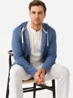 Faherty Brand Men's Surf Waffle Zip Hoodie