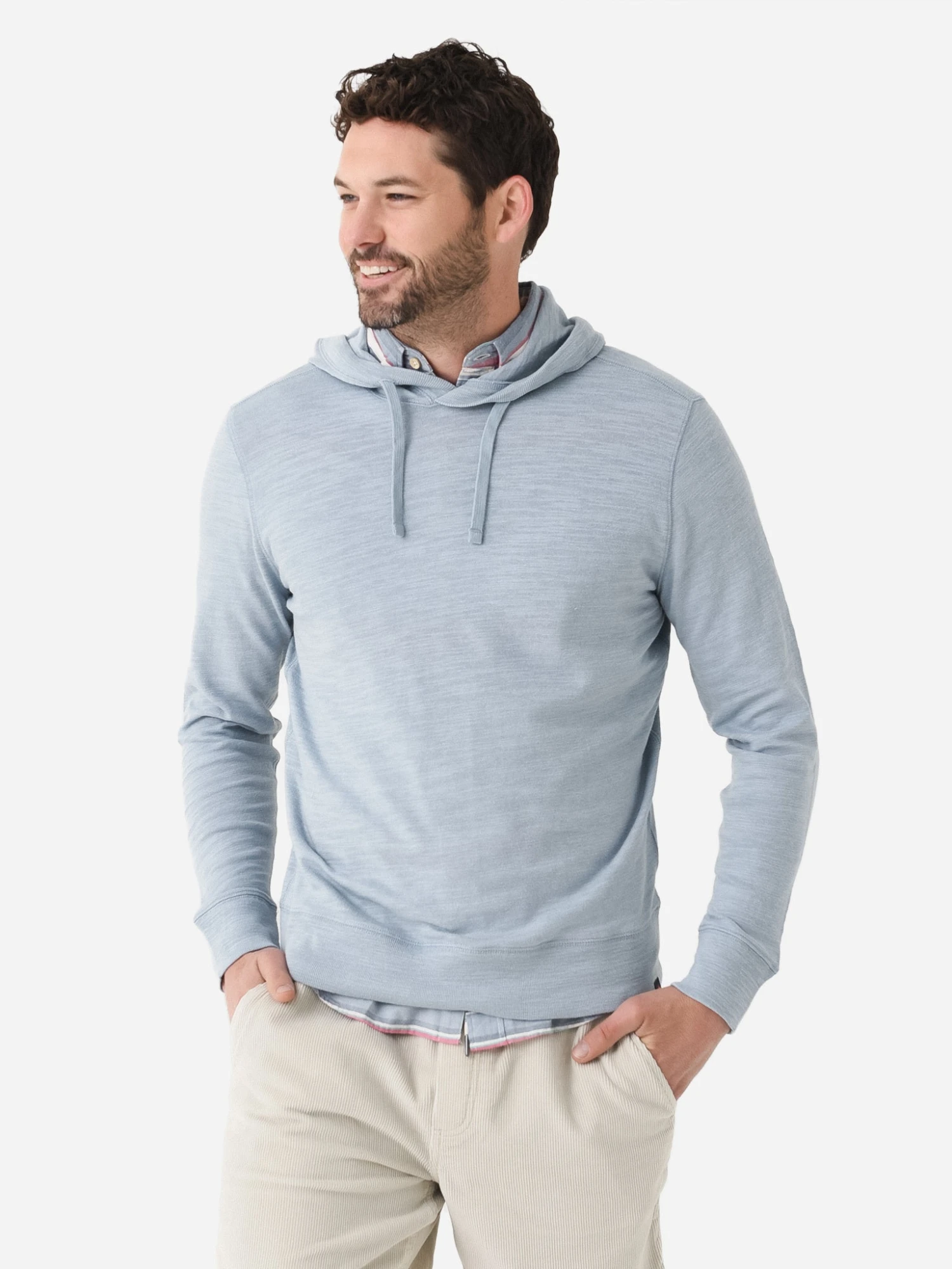 Faherty Brand Men's Sunwashed Slub Hoodie 3 Faherty Brand Men's Sunwashed Slub Hoodie