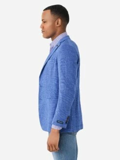 Peter Millar Crown Crafted Men's Holden Jersey Houndstooth Soft Jacket -ST.BERNARD MS23XJ05xMARINABLUExAlt3 99319947