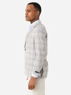 Peter Millar Crown Crafted Men's Bay Plaid Soft Jacket 8 Peter Millar Crown Crafted Men's Bay Plaid Soft Jacket -ST.BERNARD MS23XJ11xBRITISHGREYxAlt3 93191362