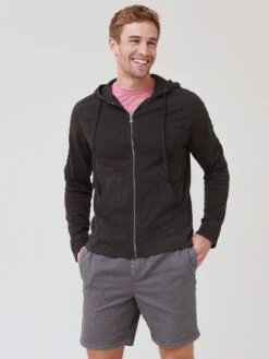 James Perse Men's Vintage Zip-Up Hoodie -ST.BERNARD MXA2130xCARBONPIGMENTxPrimary 64102994