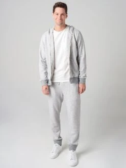 Velvet Men's Thomas French Terry Zip-Up Hoodie -ST.BERNARD THOMAS02xHEATHERGREYxAlt3