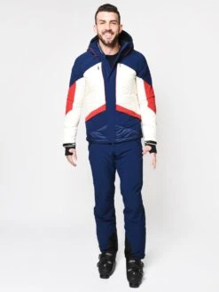 Perfect Moment Men’s Chevron Stripes Jacket -ST.BERNARD W18M003 SNOWWHITE NAVY REDalt3