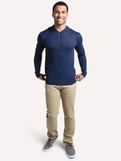 Hartford Men's Hoody Knitted Pull Over -ST.BERNARD art4324 navy indigomixalt1