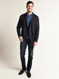 Harris Wharf London Blazer Overcheck -ST.BERNARD c8g24mmj f blue greyalt1