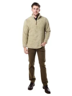 Saint Bernard Men's Fuzzy 1/4 Zip Pullover -ST.BERNARD fuzzy pullover tanalt3