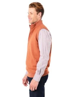 Saint Bernard 1/4 Zip Covered Placket Vest -ST.BERNARD hlil035 rustalt2
