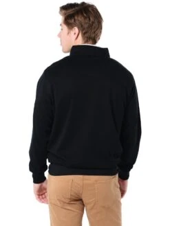 Peter Millar Men's Heather Interlock Quarter Zip Pullover -ST.BERNARD mc0k40 blackalt2