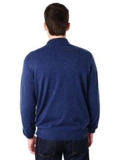 Peter Millar Men's Cashmere 1/4 Zip Pullover -ST.BERNARD mf16s02 navyalt3