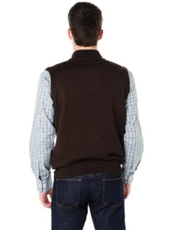 Peter Millar Men's Marino Wool 1/4 Zip Vest -ST.BERNARD mf16s54 bisonalt3