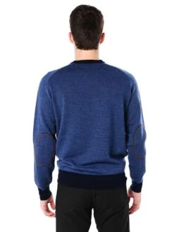 Peter Millar Suede Trimmed Crewneck Sweater -ST.BERNARD mf16s61 navyalt3