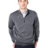 Peter Millar Striped Quarter Zip Sweater -ST.BERNARD mf16s63 charcoal