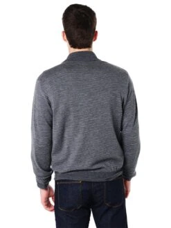 Peter Millar Striped Quarter Zip Sweater 11 Peter Millar Striped Quarter Zip Sweater -ST.BERNARD mf16s63 charcoalalt3