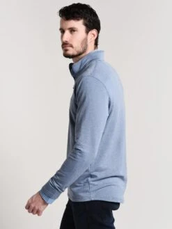 Peter Millar Birchmont Stretch Melange Ribbed Quarter-Zip -ST.BERNARD mf18ek46 infinityalt1
